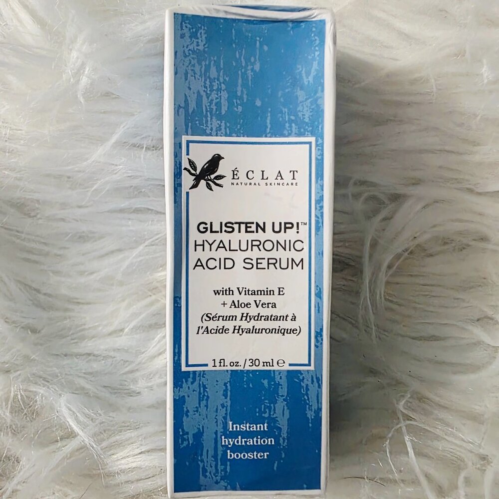 NWT Eclat Glisten Up! Hyaluronic Acid Serum w/Vitamin E + Aloe Vera